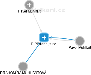 DIPPtrans, s.r.o. - náhled vizuálního zobrazení vztahů obchodního rejstříku