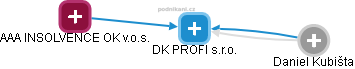 DK PROFI s.r.o. - náhled vizuálního zobrazení vztahů obchodního rejstříku