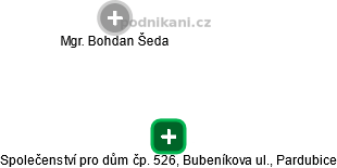 Společenství pro dům čp. 526, Bubeníkova ul., Pardubice - náhled vizuálního zobrazení vztahů obchodního rejstříku
