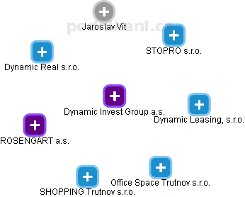 Dynamic Invest Group a.s. - náhled vizuálního zobrazení vztahů obchodního rejstříku