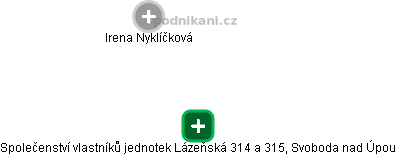 Společenství vlastníků jednotek Lázeňská 314 a 315, Svoboda nad Úpou - náhled vizuálního zobrazení vztahů obchodního rejstříku