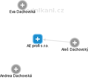 AE profi s.r.o. - náhled vizuálního zobrazení vztahů obchodního rejstříku