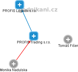 PROFIS Trading s.r.o. - náhled vizuálního zobrazení vztahů obchodního rejstříku