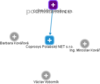 Coprosys Polabský NET s.r.o. - náhled vizuálního zobrazení vztahů obchodního rejstříku