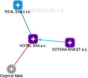 HOTEL SAX a.s. - náhled vizuálního zobrazení vztahů obchodního rejstříku