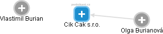 Cik Cak s.r.o. - náhled vizuálního zobrazení vztahů obchodního rejstříku