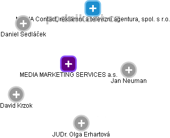 MEDIA MARKETING SERVICES a.s. - náhled vizuálního zobrazení vztahů obchodního rejstříku