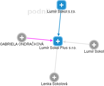 Lumír Sokol Plus s.r.o. - náhled vizuálního zobrazení vztahů obchodního rejstříku