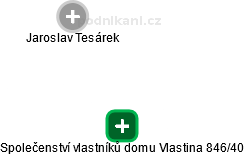 Společenství vlastníků domu Vlastina 846/40 - náhled vizuálního zobrazení vztahů obchodního rejstříku