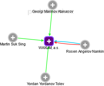 WAXUM, a.s. - náhled vizuálního zobrazení vztahů obchodního rejstříku