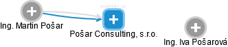 Pošar Consulting, s.r.o. - náhled vizuálního zobrazení vztahů obchodního rejstříku