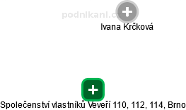 Společenství vlastníků Veveří 110, 112, 114, Brno - náhled vizuálního zobrazení vztahů obchodního rejstříku