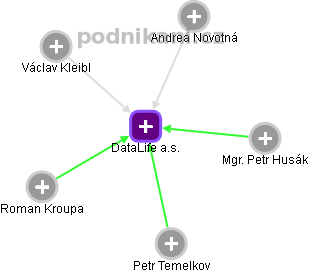 DataLife a.s. - náhled vizuálního zobrazení vztahů obchodního rejstříku
