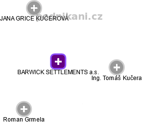 BARWICK SETTLEMENTS a.s. - náhled vizuálního zobrazení vztahů obchodního rejstříku