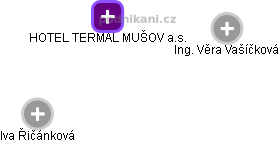 HOTEL TERMAL MUŠOV a.s. - náhled vizuálního zobrazení vztahů obchodního rejstříku