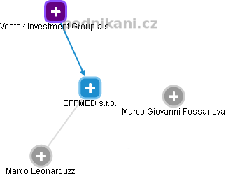 EFFMED s.r.o. - náhled vizuálního zobrazení vztahů obchodního rejstříku
