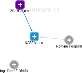 NAFEA s.r.o. - náhled vizuálního zobrazení vztahů obchodního rejstříku