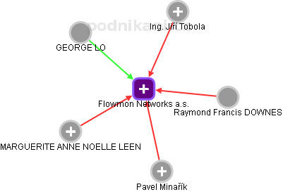 Flowmon Networks a.s. - náhled vizuálního zobrazení vztahů obchodního rejstříku