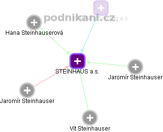 STEINHAUS a.s. - náhled vizuálního zobrazení vztahů obchodního rejstříku