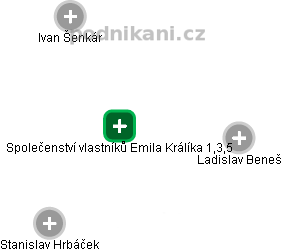 Společenství vlastníků Emila Králíka 1,3,5 - náhled vizuálního zobrazení vztahů obchodního rejstříku