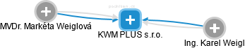 KWM PLUS s.r.o. - náhled vizuálního zobrazení vztahů obchodního rejstříku