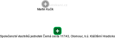 Společenství vlastníků jednotek Černá cesta 117/43, Olomouc, k.ú. Kláštěrní Hradisko - náhled vizuálního zobrazení vztahů obchodního rejstříku