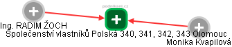 Společenství vlastníků Polská 340, 341, 342, 343 Olomouc - náhled vizuálního zobrazení vztahů obchodního rejstříku
