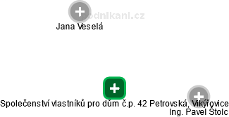 Společenství vlastníků pro dům č.p. 42 Petrovská, Vikýřovice - náhled vizuálního zobrazení vztahů obchodního rejstříku
