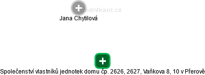 Společenství vlastníků jednotek domu čp. 2626, 2627, Vaňkova 8, 10 v Přerově - náhled vizuálního zobrazení vztahů obchodního rejstříku