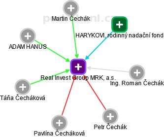 Real Invest Group MRK, a.s. - náhled vizuálního zobrazení vztahů obchodního rejstříku
