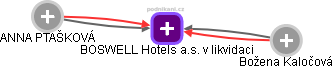 BOSWELL Hotels a.s. v likvidaci - náhled vizuálního zobrazení vztahů obchodního rejstříku