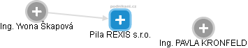 Pila REXIS s.r.o. - náhled vizuálního zobrazení vztahů obchodního rejstříku