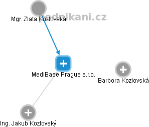 MediBase Prague s.r.o. - náhled vizuálního zobrazení vztahů obchodního rejstříku