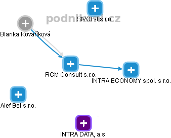 RCM Consult s.r.o. - náhled vizuálního zobrazení vztahů obchodního rejstříku