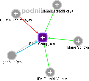 P.I.M. Group, a.s. - náhled vizuálního zobrazení vztahů obchodního rejstříku