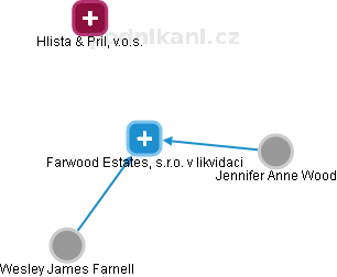 Farwood Estates, s.r.o. v likvidaci - náhled vizuálního zobrazení vztahů obchodního rejstříku