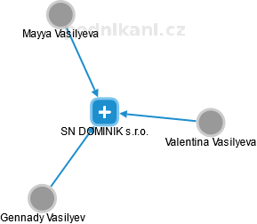 SN DOMINIK s.r.o. - náhled vizuálního zobrazení vztahů obchodního rejstříku