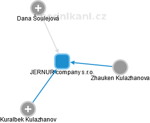 JERNUR company s.r.o. - náhled vizuálního zobrazení vztahů obchodního rejstříku