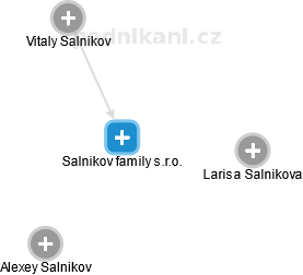 Salnikov family s.r.o. - náhled vizuálního zobrazení vztahů obchodního rejstříku