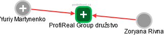ProfiReal Group družstvo - náhled vizuálního zobrazení vztahů obchodního rejstříku