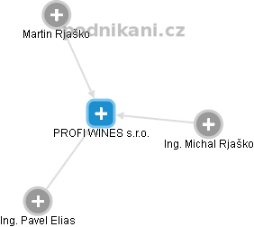 PROFI WINES s.r.o. - náhled vizuálního zobrazení vztahů obchodního rejstříku