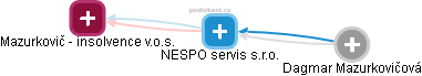 NESPO servis s.r.o. - náhled vizuálního zobrazení vztahů obchodního rejstříku