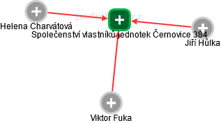 Společenství vlastníků jednotek Černovice 384 - náhled vizuálního zobrazení vztahů obchodního rejstříku