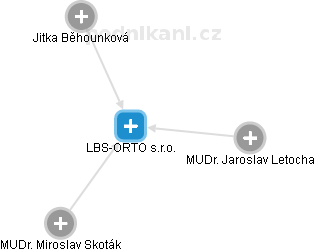 LBS-ORTO s.r.o. - náhled vizuálního zobrazení vztahů obchodního rejstříku