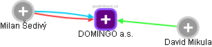 DOMINGO a.s. - náhled vizuálního zobrazení vztahů obchodního rejstříku