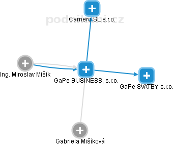 GaPe BUSINESS, s.r.o. - náhled vizuálního zobrazení vztahů obchodního rejstříku