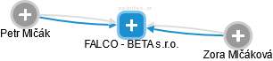 FALCO - BETA s.r.o. - náhled vizuálního zobrazení vztahů obchodního rejstříku