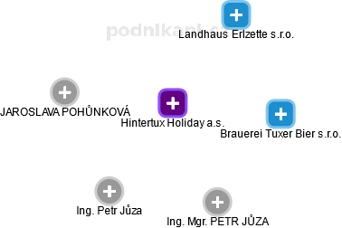 Hintertux Holiday a.s. - náhled vizuálního zobrazení vztahů obchodního rejstříku