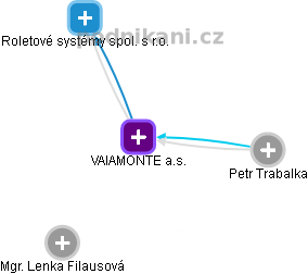 VAIAMONTE a.s. - náhled vizuálního zobrazení vztahů obchodního rejstříku