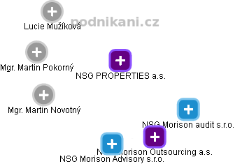 NSG PROPERTIES a.s. - náhled vizuálního zobrazení vztahů obchodního rejstříku